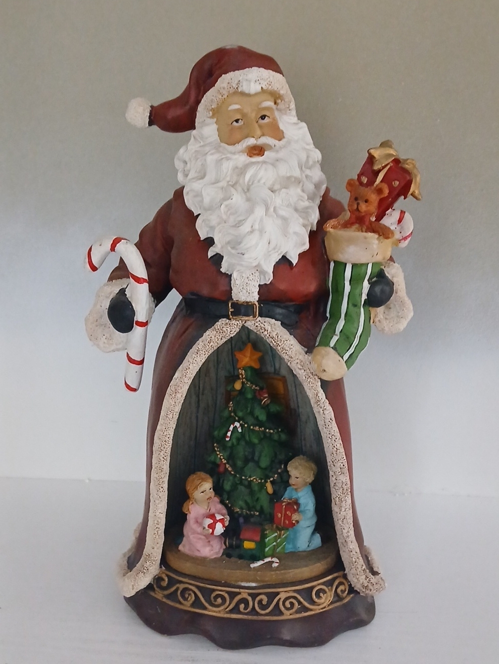 Santa Figurine Holiday Scene Decoration